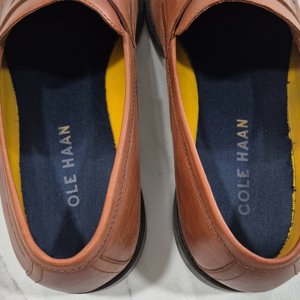 Cole Haan Hawthorne Penny Loafers, Size 9 Brittish Tan Brown - Picture 12 of 12
